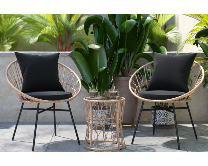 BLNK Devon Indoor-Outdoor Tan Bistro Set 3-Piece