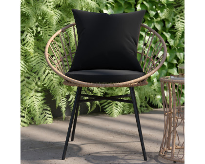 BLNK Devon Indoor-Outdoor Tan Bistro Set 3-Piece - Black