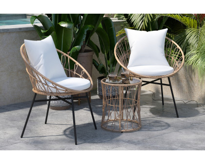 BLNK Devon Indoor-Outdoor Tan Bistro Set 3-Piece