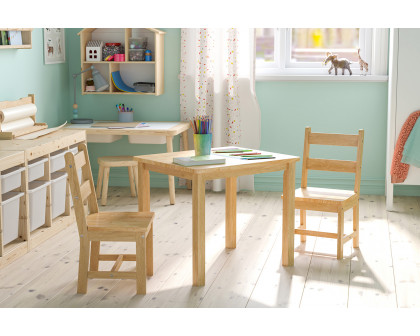 BLNK Kyndl Kids Solid Hardwood Table and Chair Set 3 Piece - Natural