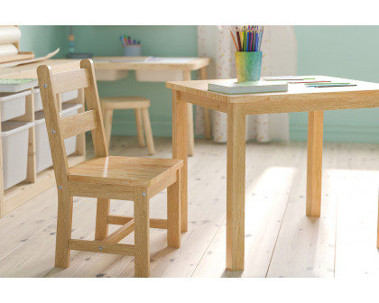 BLNK Kyndl Kids Solid Hardwood Table and Chair Set 3 Piece - Natural