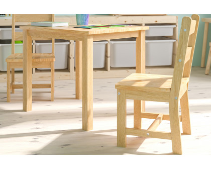 BLNK Kyndl Kids Solid Hardwood Table and Chair Set 3 Piece - Natural