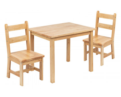 BLNK Kyndl Kids Solid Hardwood Table and Chair Set 3 Piece - Natural