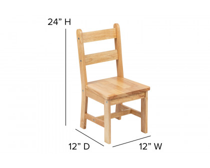 BLNK Kyndl Kids Solid Hardwood Table and Chair Set 3 Piece - Natural