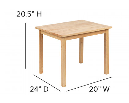 BLNK Kyndl Kids Solid Hardwood Table and Chair Set 3 Piece - Natural