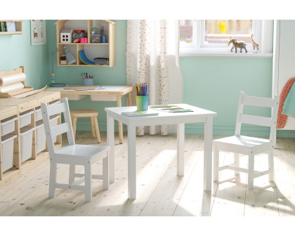 BLNK Kyndl Kids Solid Hardwood Table and Chair Set 3 Piece