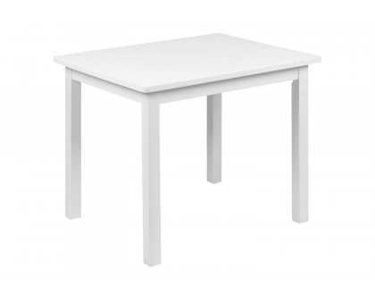 BLNK Kyndl Kids Solid Hardwood Table and Chair Set 3 Piece - White