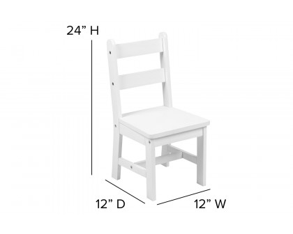 BLNK Kyndl Kids Solid Hardwood Table and Chair Set 3 Piece - White