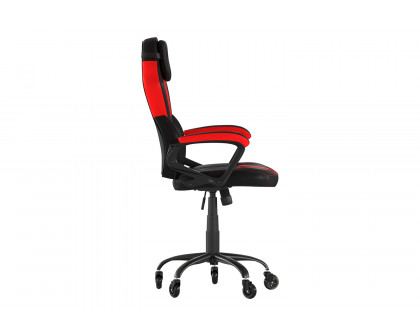 BLNK Stone Ergonomic Designer Adjustable Office Computer Chair with Transparent Roller Wheels - Black/Red