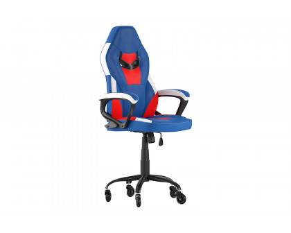 BLNK Stone Ergonomic Designer Adjustable Office Computer Chair with Transparent Roller Wheels - Red/Blue