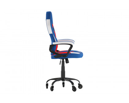 BLNK Stone Ergonomic Designer Adjustable Office Computer Chair with Transparent Roller Wheels - Red/Blue