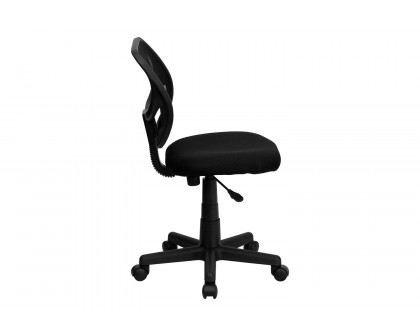 BLNK Neri Low-Back Mesh Swivel Task Office Chair with Curved Square Back - Black