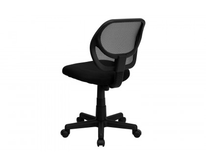 BLNK Neri Low-Back Mesh Swivel Task Office Chair with Curved Square Back - Black