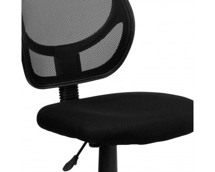 BLNK Neri Low-Back Mesh Swivel Task Office Chair with Curved Square Back - Black