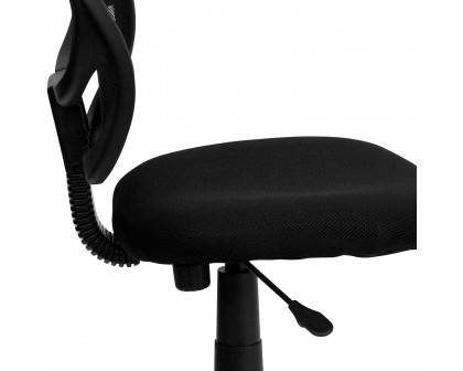 BLNK Neri Low-Back Mesh Swivel Task Office Chair with Curved Square Back - Black