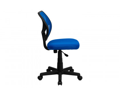 BLNK Neri Low-Back Mesh Swivel Task Office Chair with Curved Square Back - Blue