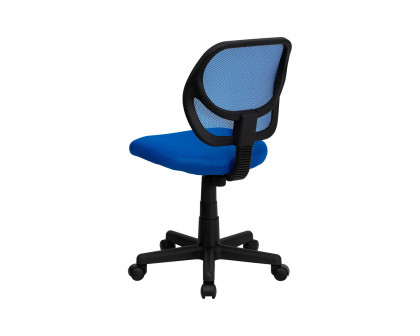 BLNK Neri Low-Back Mesh Swivel Task Office Chair with Curved Square Back - Blue