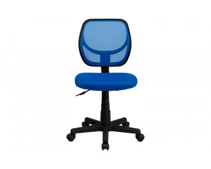 BLNK Neri Low-Back Mesh Swivel Task Office Chair with Curved Square Back - Blue