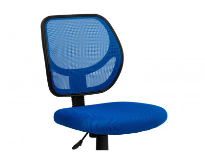 BLNK Neri Low-Back Mesh Swivel Task Office Chair with Curved Square Back - Blue