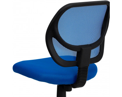 BLNK Neri Low-Back Mesh Swivel Task Office Chair with Curved Square Back - Blue