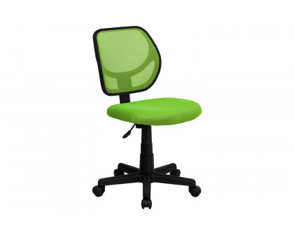 BLNK Neri Low-Back Mesh Swivel Task Office Chair with Curved Square Back - Green