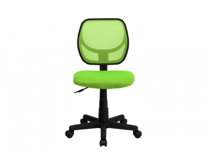 BLNK Neri Low-Back Mesh Swivel Task Office Chair with Curved Square Back - Green