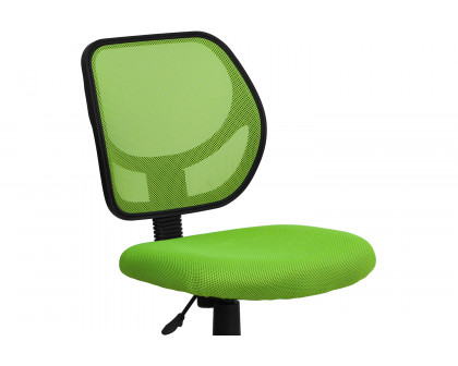 BLNK Neri Low-Back Mesh Swivel Task Office Chair with Curved Square Back - Green