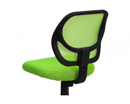 BLNK Neri Low-Back Mesh Swivel Task Office Chair with Curved Square Back - Green