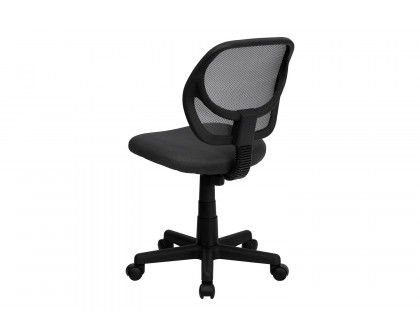 BLNK Neri Low-Back Mesh Swivel Task Office Chair with Curved Square Back - Gray