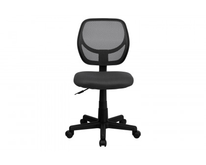 BLNK Neri Low-Back Mesh Swivel Task Office Chair with Curved Square Back - Gray