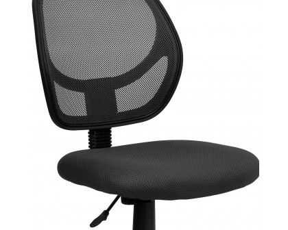 BLNK Neri Low-Back Mesh Swivel Task Office Chair with Curved Square Back - Gray