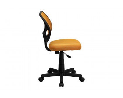 BLNK Neri Low-Back Mesh Swivel Task Office Chair with Curved Square Back - Orange