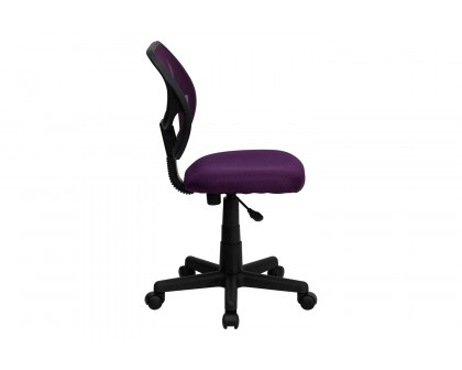 BLNK Neri Low-Back Mesh Swivel Task Office Chair with Curved Square Back - Purple