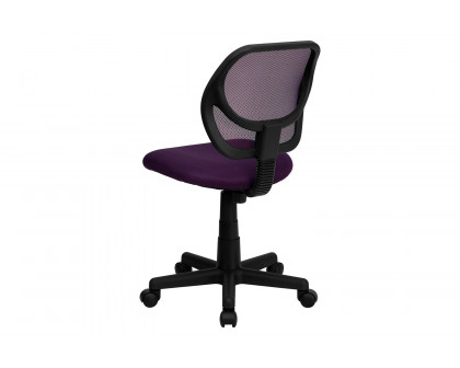 BLNK Neri Low-Back Mesh Swivel Task Office Chair with Curved Square Back - Purple