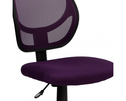 BLNK Neri Low-Back Mesh Swivel Task Office Chair with Curved Square Back - Purple