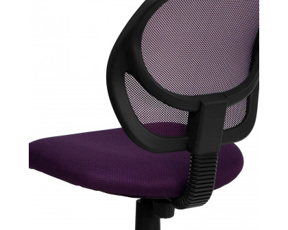 BLNK Neri Low-Back Mesh Swivel Task Office Chair with Curved Square Back - Purple