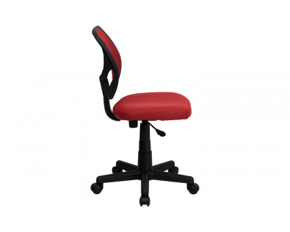 BLNK Neri Low-Back Mesh Swivel Task Office Chair with Curved Square Back - Red