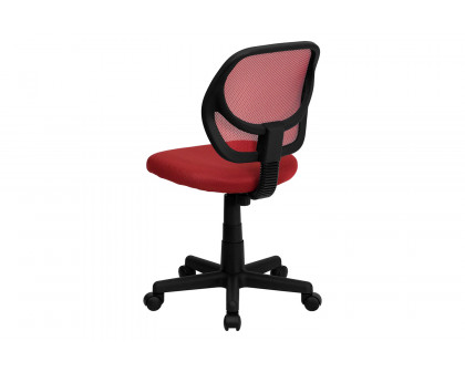 BLNK Neri Low-Back Mesh Swivel Task Office Chair with Curved Square Back - Red