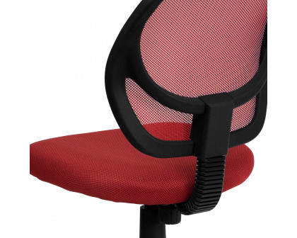 BLNK Neri Low-Back Mesh Swivel Task Office Chair with Curved Square Back - Red