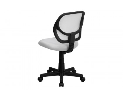 BLNK Neri Low-Back Mesh Swivel Task Office Chair with Curved Square Back - White