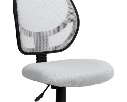 BLNK Neri Low-Back Mesh Swivel Task Office Chair with Curved Square Back - White