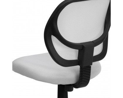 BLNK Neri Low-Back Mesh Swivel Task Office Chair with Curved Square Back - White