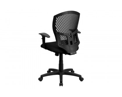 BLNK Moss Fabric Mid-Back Designer Swivel Task Office Chair - with Adjustable Arms