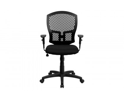 BLNK Moss Fabric Mid-Back Designer Swivel Task Office Chair - with Adjustable Arms