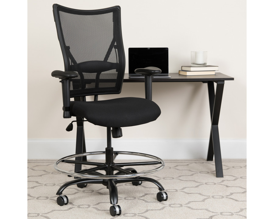 BLNK - HERCULES Series Mesh Ergonomic Drafting Chair with Adjustable Arms