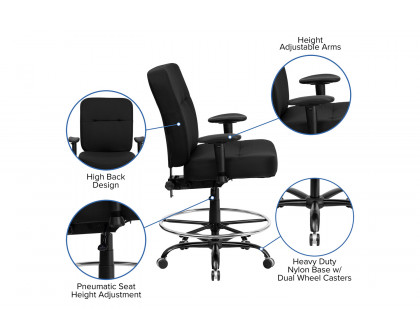 BLNK - HERCULES Series Fabric Rectangular Back Ergonomic Draft Chair with Adjustable Arms