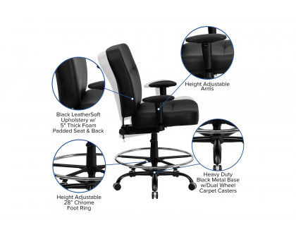 BLNK - HERCULES Series LeatherSoft Ergonomic Drafting Chair with Adjustable Arms