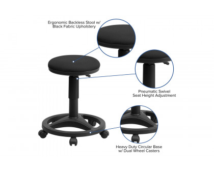 BLNK - Frakes Black Ergonomic Stool with Foot Ring