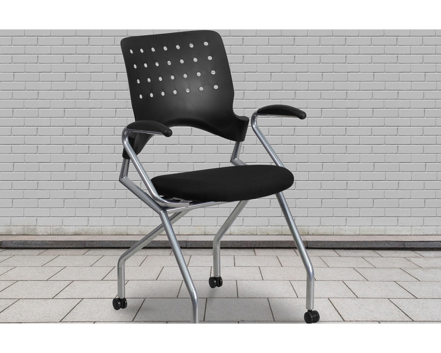 BLNK Galaxy Fabric Mobile Nesting Chair with Black Seat - with Arms