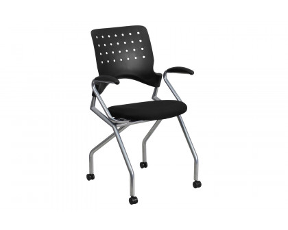 BLNK™ Galaxy Fabric Mobile Nesting Chair with Black Seat - with Arms